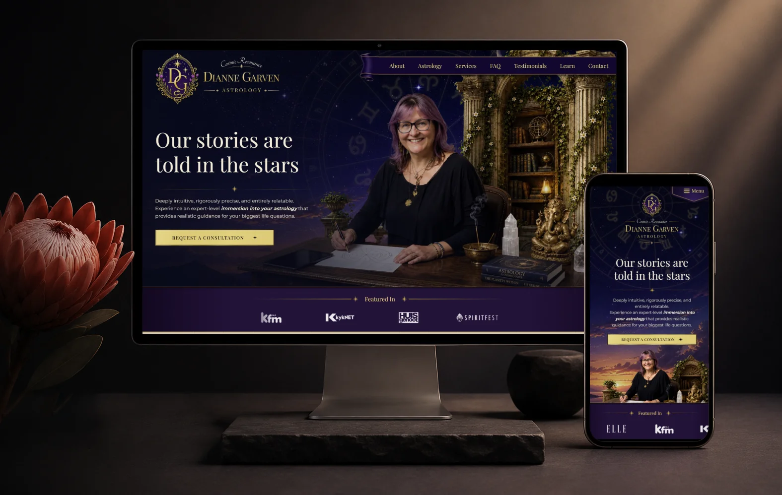 Dianne Garven website mockup