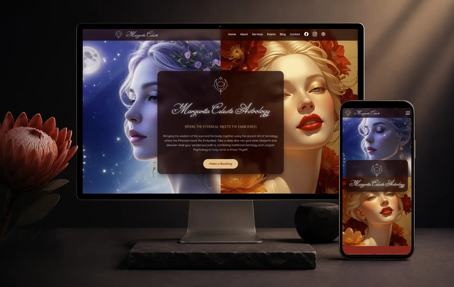 Margarita Celeste website mockup
