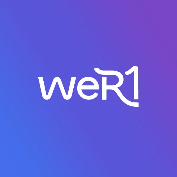 Current WeR1 website homepage showing the music platform experience
